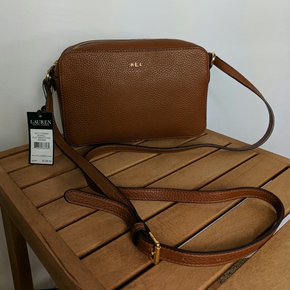 lauren ralph lauren dowell camera leather crossbody bag